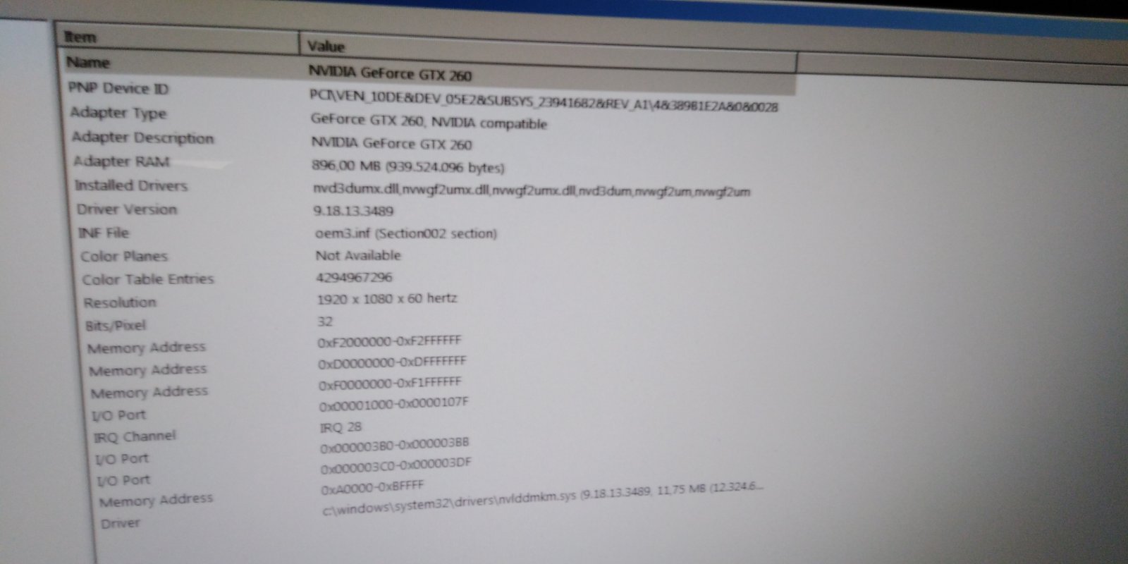 Upgrade failure I think NVIDIA GTX 260 Card error - may the drivers needed update 5923b9fb-e48d-480d-915a-f56651aa8052?upload=true.jpg