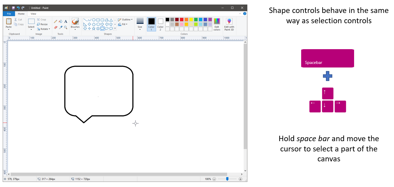 New Microsoft Paint Accessibility Features in Windows 10 version 1903 5_ShapeControls.png