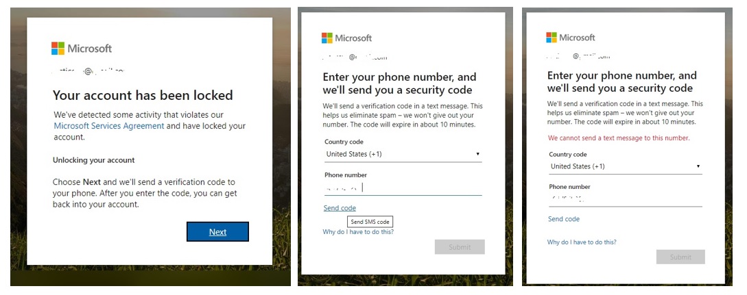 Microsoft isn't sending a code to my phone number. 5a475b7c-aff2-4c4c-84f8-7258fc1e6af9?upload=true.jpg