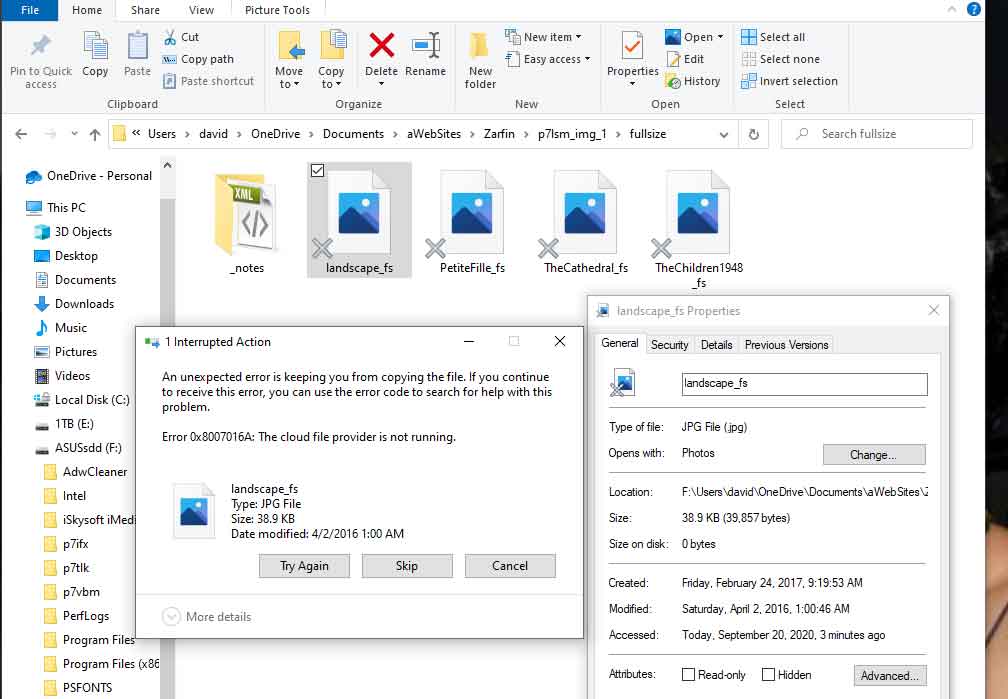 Error 0x8007016A: The cloud file provider is not running.  OneDrive Access Lost.  Cannot... 5b44c93a-8b1e-45e5-9123-f2bd79af5c14?upload=true.jpg