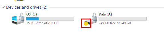 What is this exclamation mark in yellow circle on my d drive? Help plz not bitlocker related 5d02034c-a54a-4e7f-aa9c-431910823c2a?upload=true.png