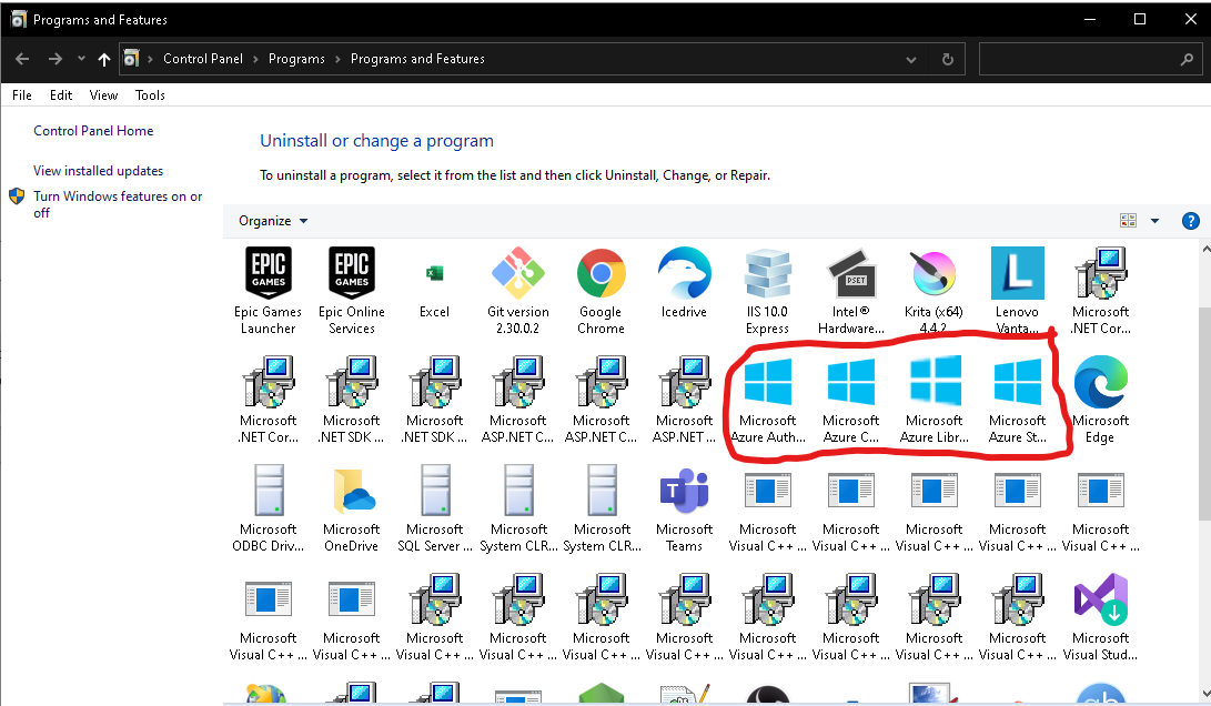 Can i uninstall these Azure apps which i dont needcuz i dont need these stuff 5e59157b-54ca-470f-b791-e0e58175ddf9?upload=true.png