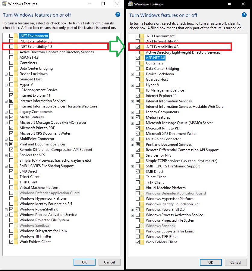 I can't install some programs. I checked ASP.NET 4.8 and .NET Extensibility 4.8 in Windows... 5e6d6e33-a042-4f82-a803-c8b1c7f4bb19?upload=true.jpg