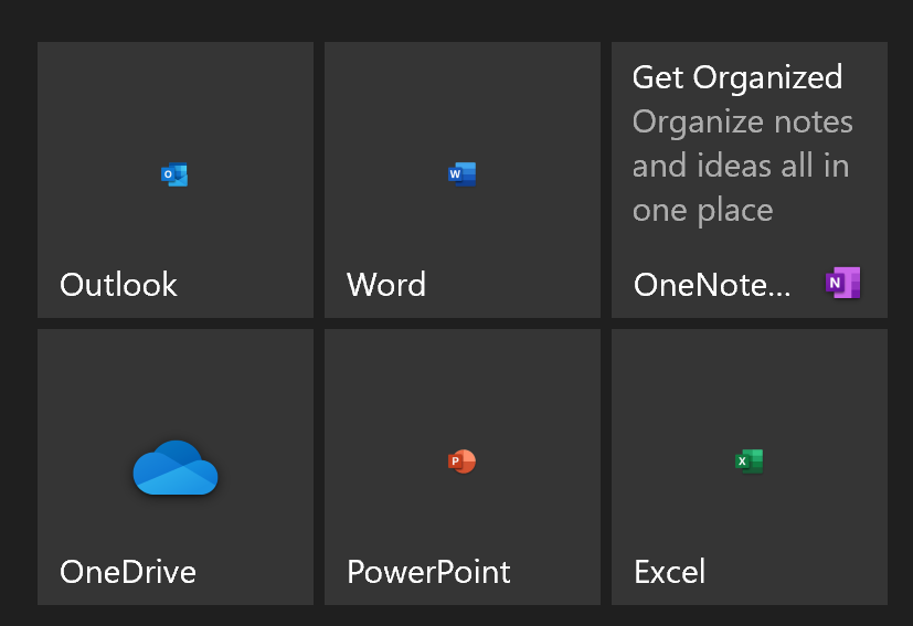 small office app icons in start menu 5f16980b-17e8-48df-a585-40063f839f0d?upload=true.png