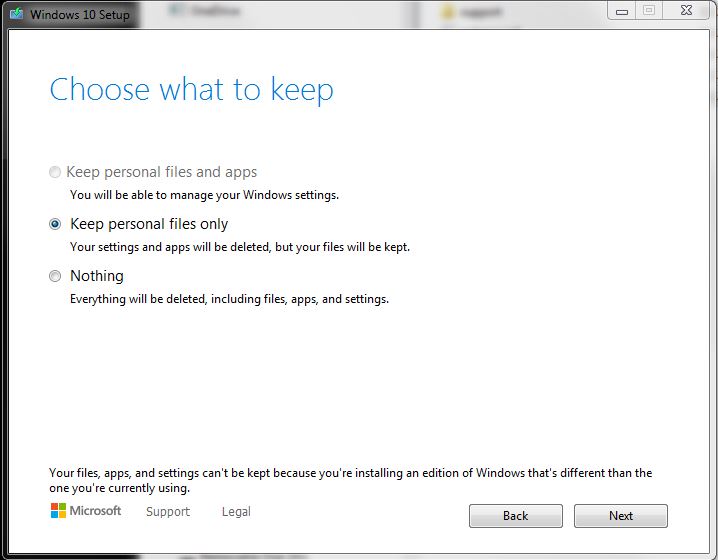 Upgrade installation failure: "your files apps and settings can't be kept because you're... 5fb9e5e2-d4ce-4303-ae79-59ae071eb3aa?upload=true.jpg