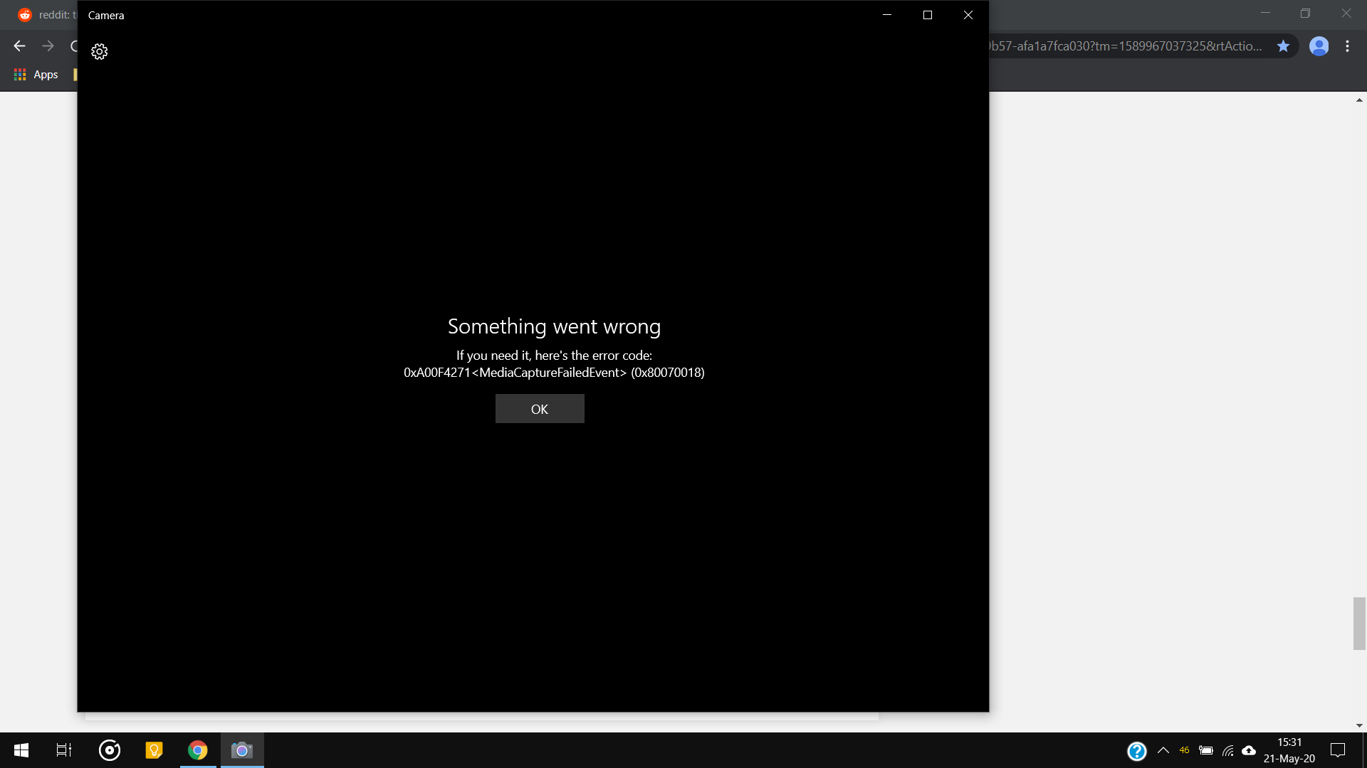 0xa00f4271<mediacapturefailedevent>0x80070018 Camera not working 60745bab-f23b-4479-9371-2d42da1d340c?upload=true.png