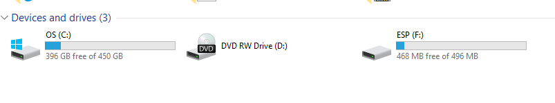 I reinstalled my Windows 10 with the factory image but now it shows an F drive? 61a8a355-3161-4985-8f51-26e197f45f9c?upload=true.png