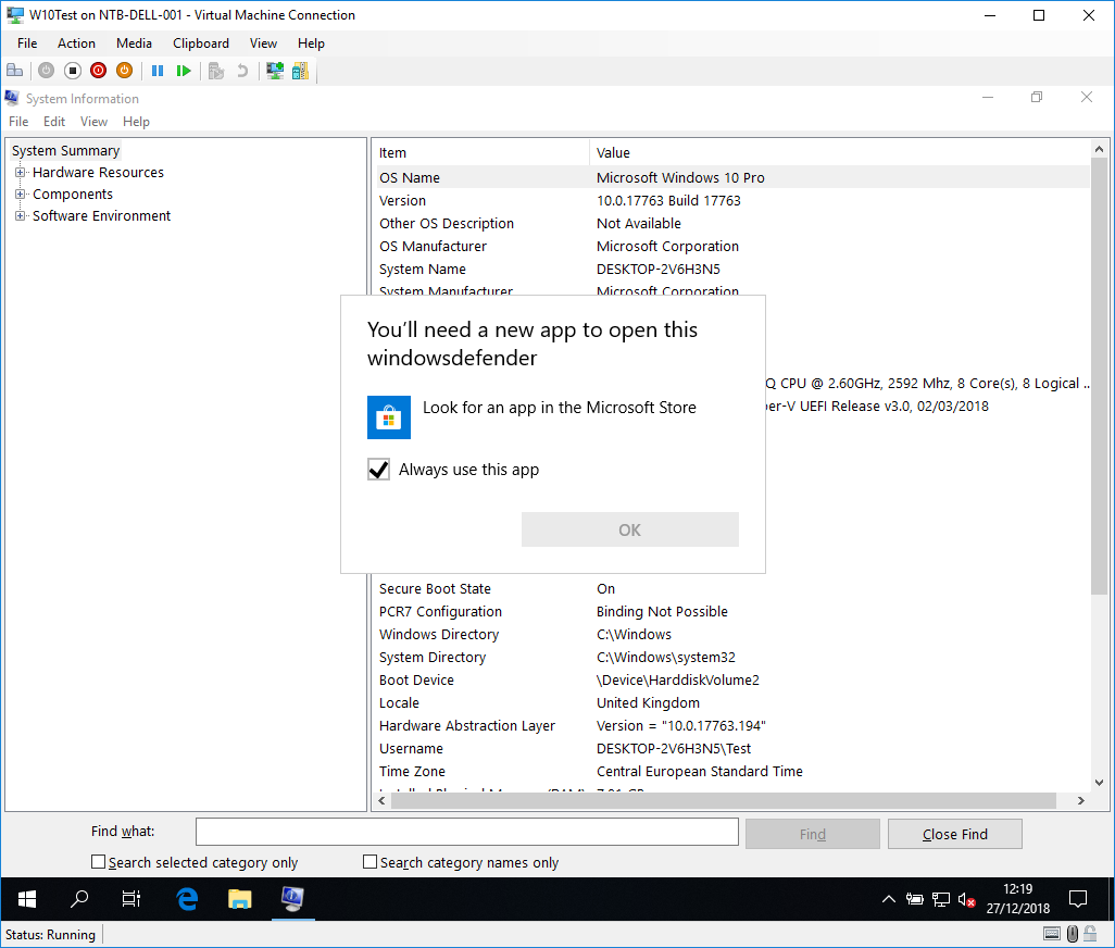 Fresh install of Windows 10 1809 - You'll need a new app to open this windowsdefender 61b16742-01ec-4351-a273-6bbee7f05f21?upload=true.png