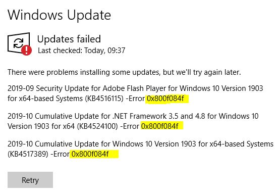 What exactly does error code 0x800f084f mean? PLEASE 621e6ec4-1468-4eda-ba9f-3ad60bc58d90?upload=true.jpg