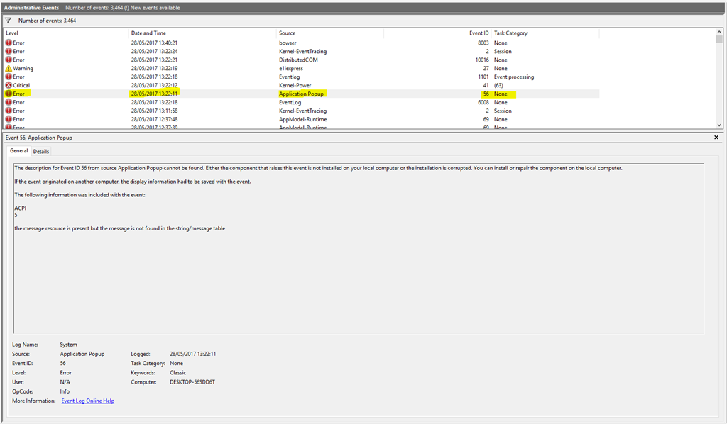 Windows 10 PC Crashing at Random - Event ID 56 from source Application Popup cannot be... 62680511-2b31-4ef4-8996-e81bb9ab5dcb.png