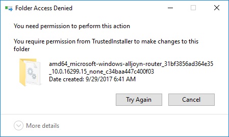 Windows 10 Home - Changing "TrustedInstaller" to "Administrator" to edit or remove items. 626fb8d0-038b-4c4e-9103-bdf98e105714?upload=true.jpg