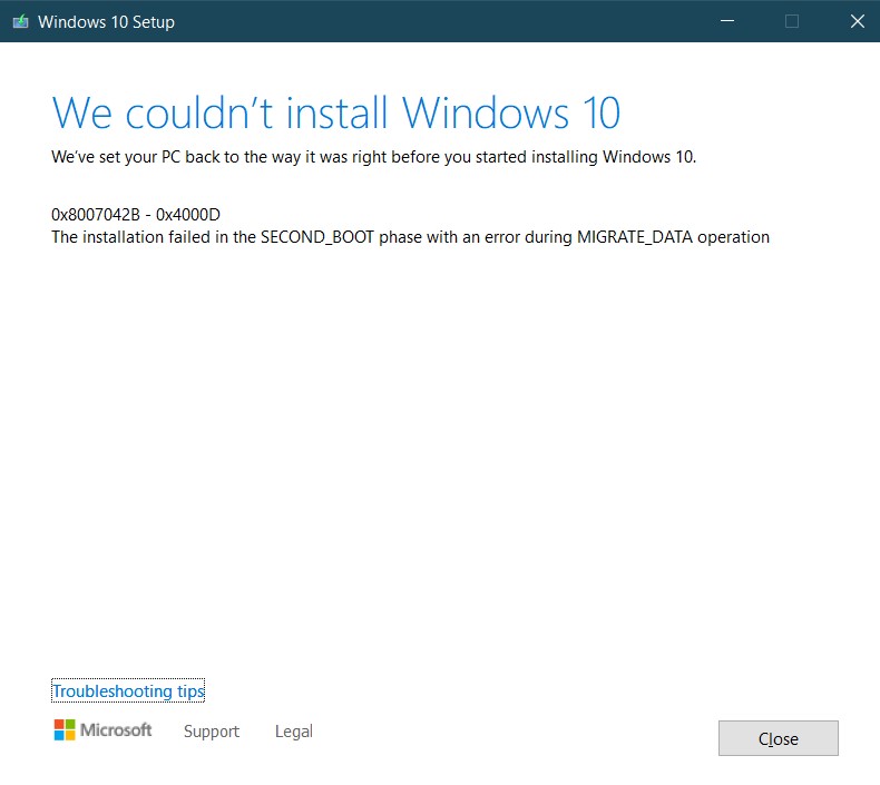 0x8007042b - 0x4000D The installation failed in the SECOND_BOOT phase with an error during... 62719ed5-2ff7-46b6-a827-97374f6ff874?upload=true.jpg