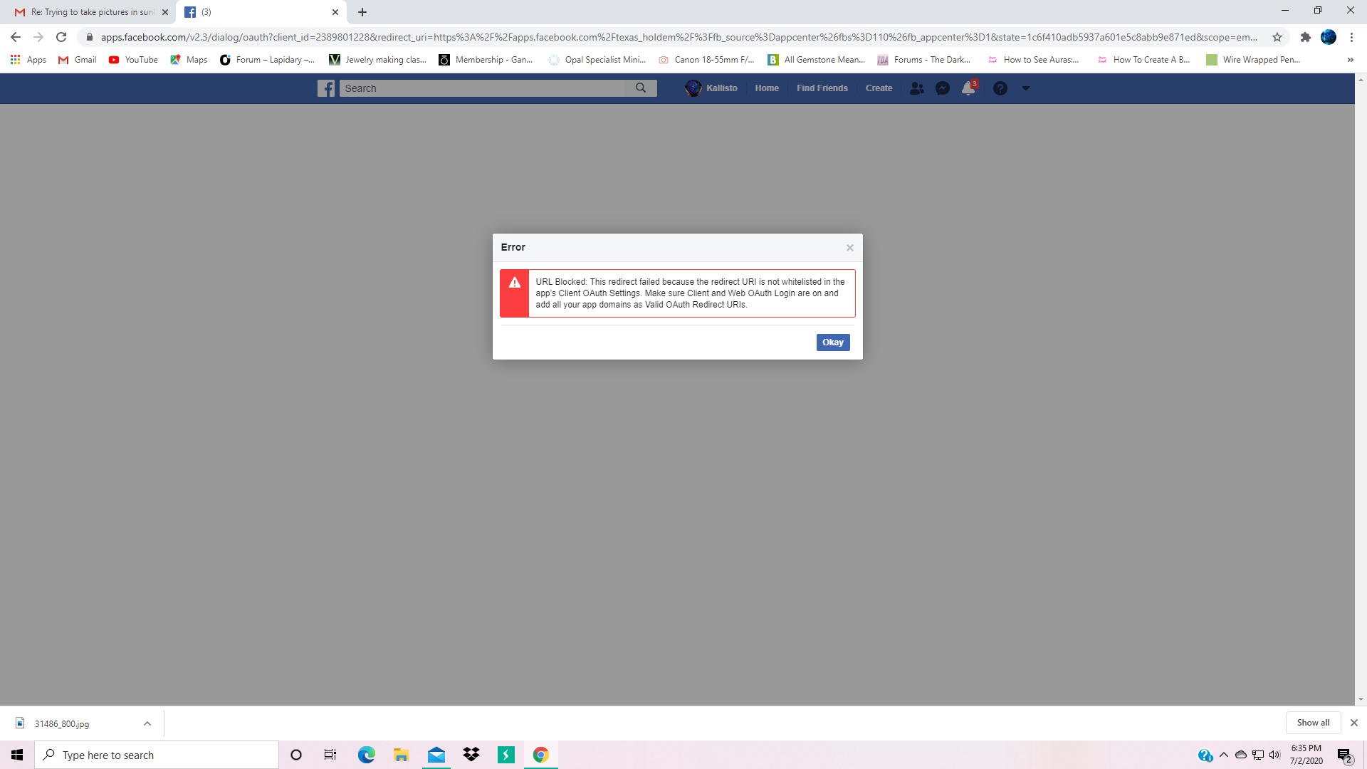 I use to be able to play poker games on Facebook but now I can't and this message shows up 62928ccc-66d3-479d-99dc-72c92437eefd?upload=true.png