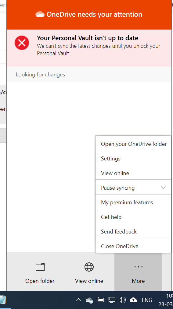 I don't see a option to Unlock my Personal Vault on my PC 62a8fc81-41a9-4f27-9bfb-4e7aedef0b72?upload=true.png
