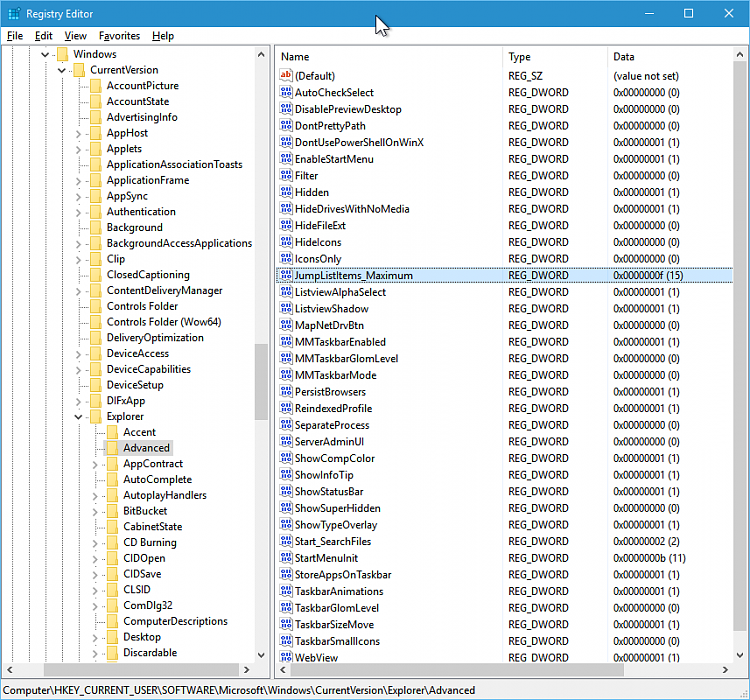 Windows 11 - Increase Number of Items in Jump List File Explorer Pinned to Task Bar 63861d1485963108t-increase-number-items-jump-lists-jumplist-items-registry.png