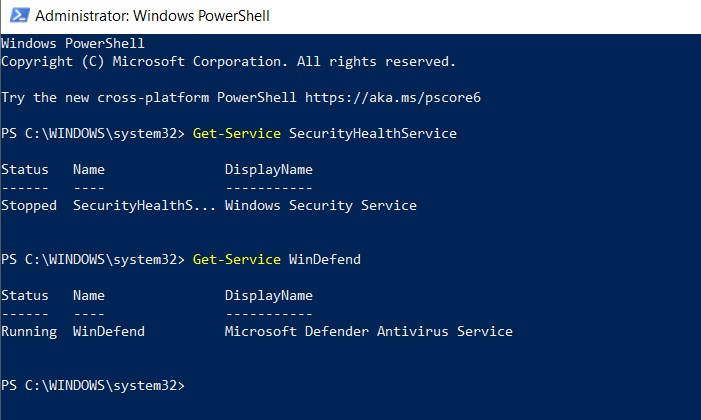 The Windows Security Centre Service  Can't Be Started Windows 10 6423266t-windows-security-centre-not-starting-administrator_-windows-powershell-2023-06-10-19.53.jpg