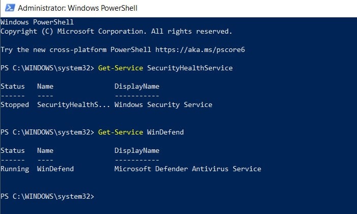 The Windows Security Centre Service  Can't Be Started Windows 10 6423266t-windows-security-centre-not-starting-administrator_-windows-powershell-2023-06-10-19.53.jpg