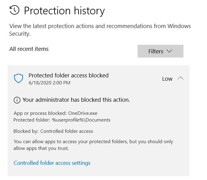 Is it fine for allowing onedrive.exe can get in documents? Or it shouldn't be happen? 6486176d-a5e3-4211-aeac-cfe3d09842ee?upload=true.jpg