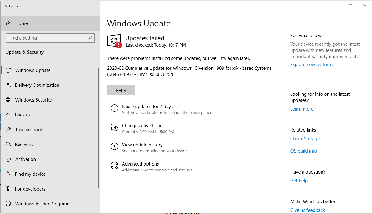 2020-02 Cumulative Update for Windows 10 Version 1909 for x64-based Systems KB4532693 -... 64883ea3-8c4c-4fe4-a11b-2eabacf24a8c?upload=true.png