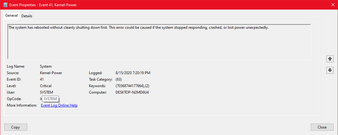 Random BSOD Event ID 161 volmgr followed by Event ID 41 Kernel-Power 64f98cf4-c0d2-400e-89f3-e4f7df7d0389?upload=true.png