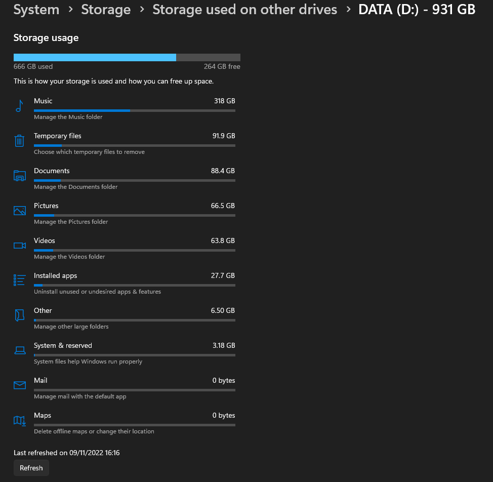 Temporary Files on my D: Drive using 91GB of space but doesn't show me any files to delete?? 650b7ef1-b21d-49cd-b605-ec416d4acd25?upload=true.png