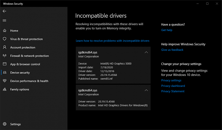Why does core isolation not appear on my device security tab? 65215t-windows-security-device-security-core-isolation-incompatible-screenshot-2021-06-24-150523.png