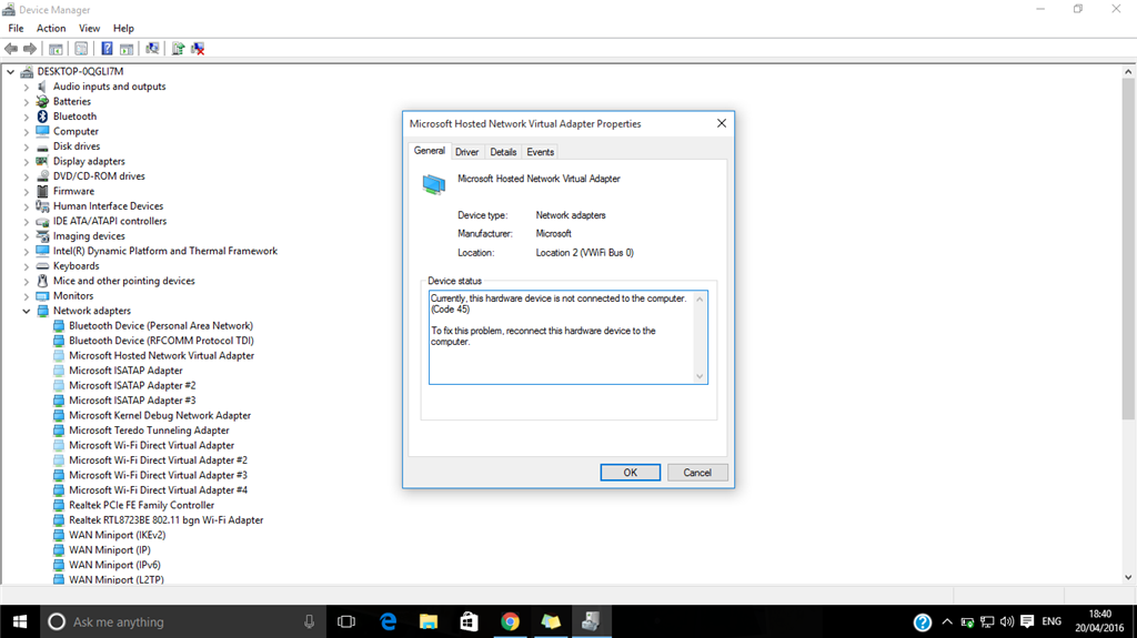 Currently, this hardware device is not connected to the computer. (Code 45) To fix this... 65a6421a-8ffe-4bcf-80da-380c667f5309.png