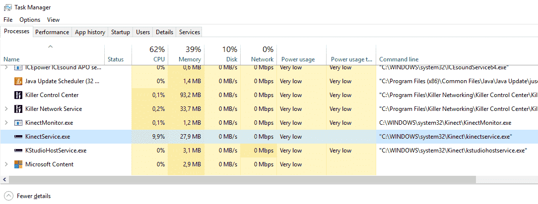 Why are background Kinect related services impacting performace of my PC when the device is... 65c22aa5-3512-47c7-8fc4-84245a41e110?upload=true.png