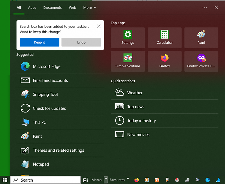 windows 10 updates - "unable to install, cleaning up" kb5011048 kb5031224 kb5031356 65t-kb5031356-windows-10-cumulative-update-build-19045-3570-22h2-search-bar-added-removal-option.png