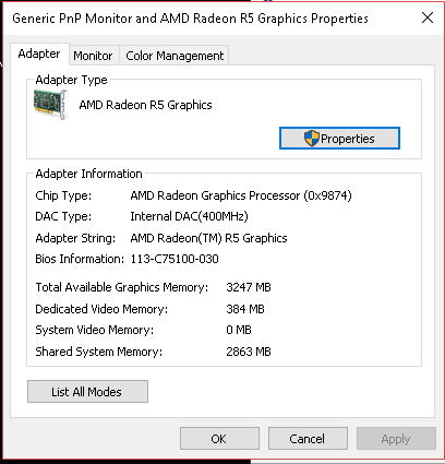 My Microsoft adapter is just bringing the Total available Graphics Memory as 1943mb but... 6632ca63-d782-4ded-a5f7-8fc2b7328cb3.png