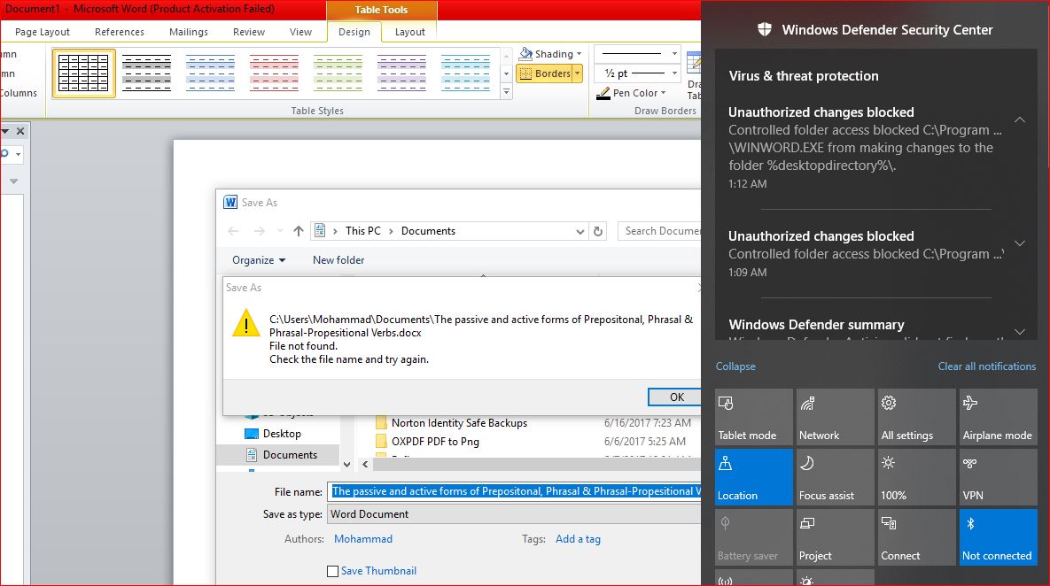 Windows Defender Security Center blocks some trusted Apps, such as MS word, to access some... 66ad5c60-0d24-4e45-95fe-f90e29ab284d?upload=true.jpg