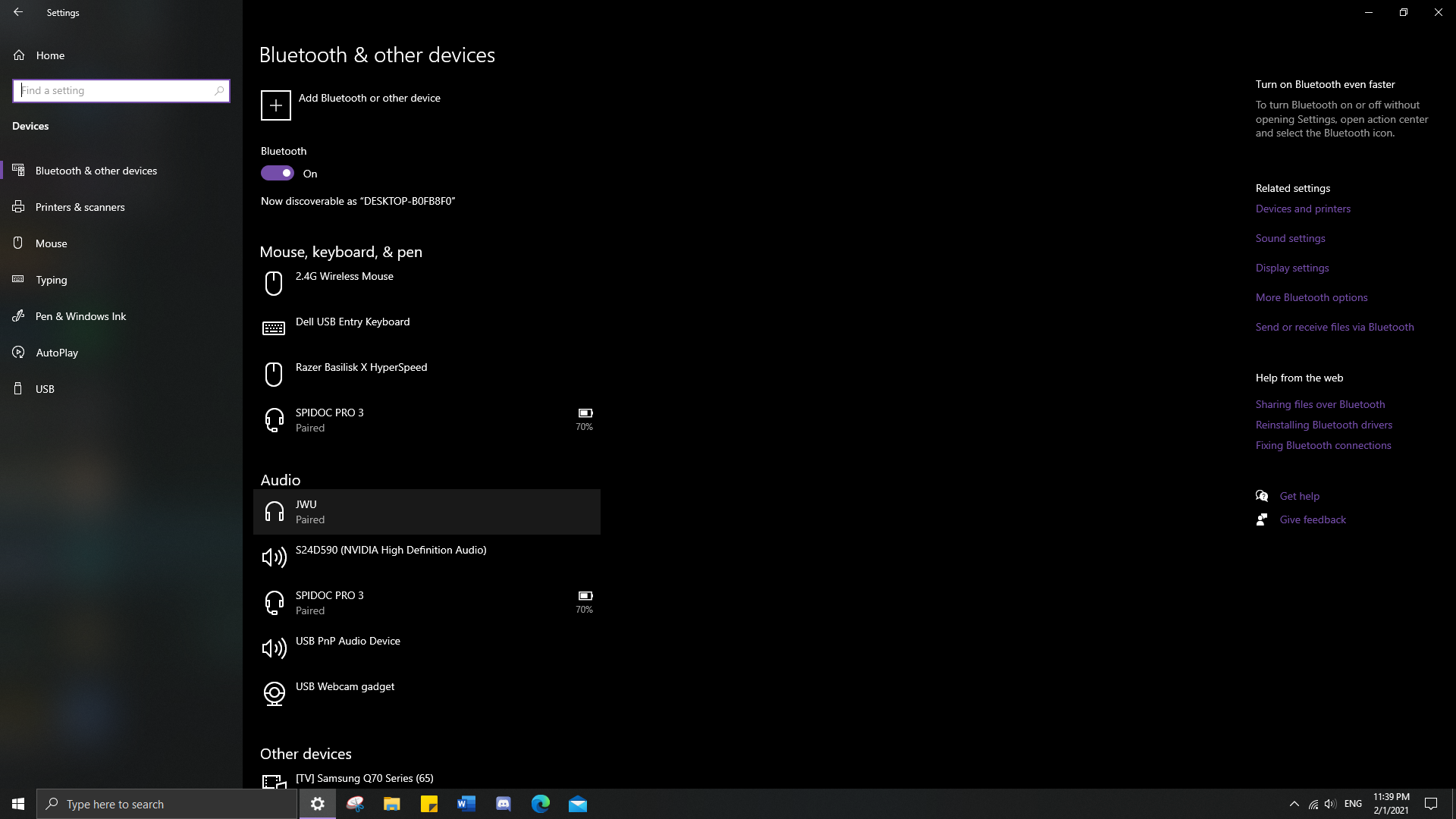 My devices disappear in settings after my computer is on for a while and only reappears... 674a39e3-33d8-495d-a0ff-f2ae949ec5e4?upload=true.png