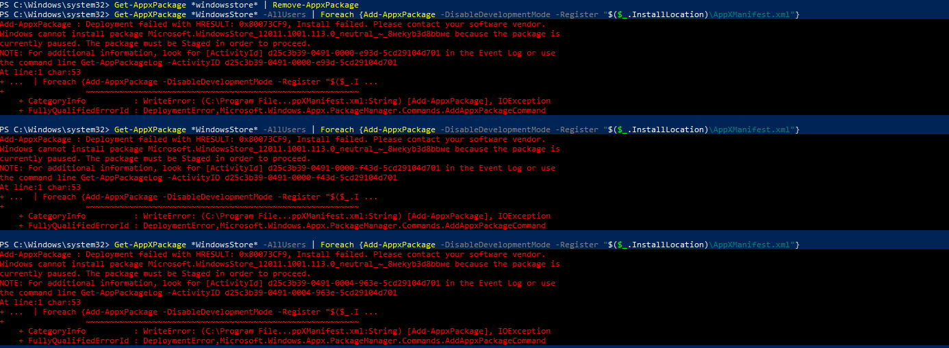 Evertime i put the command to get windows store back it shows this how do i fix. 67b9ab66-53e7-4f5b-983f-9c1df7340b3a?upload=true.png