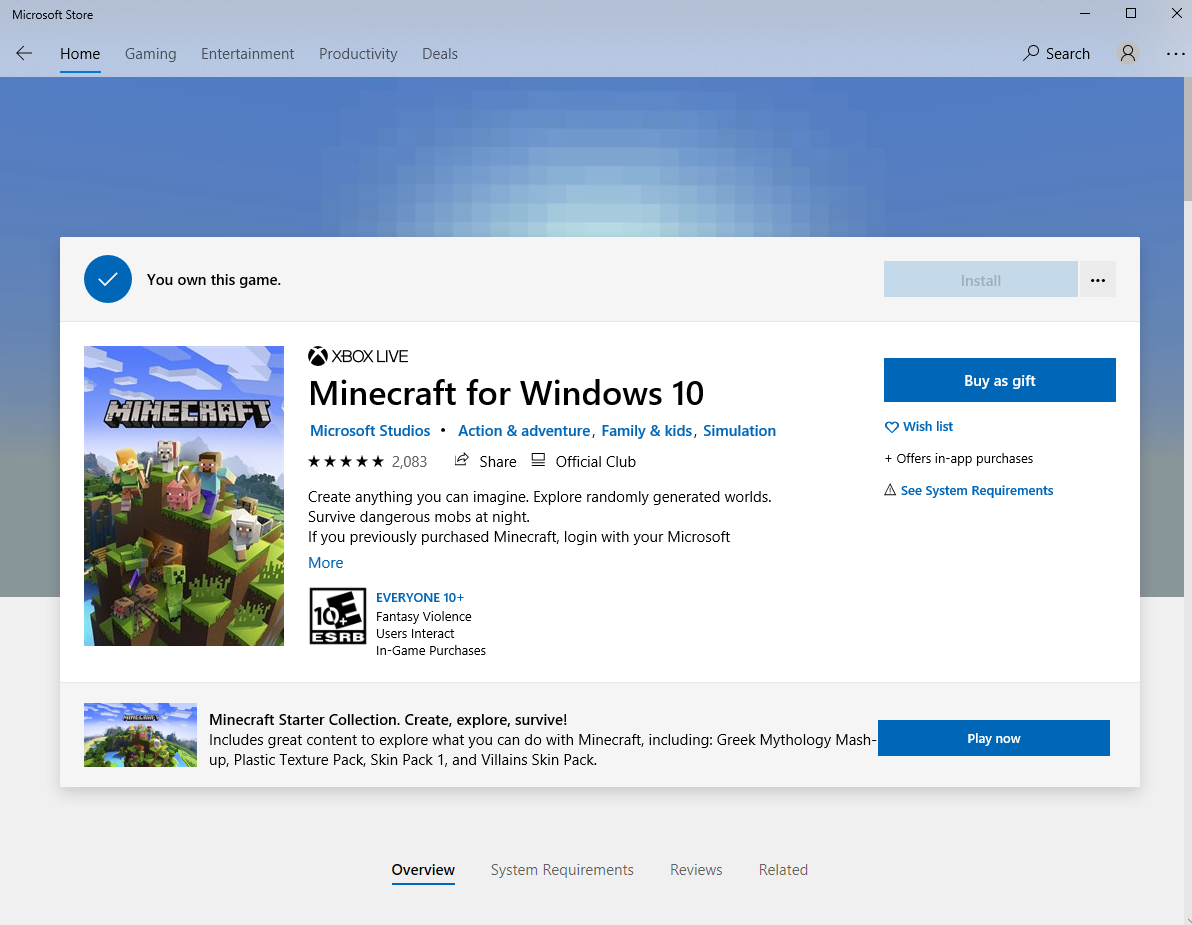 Minecraft Windows Ten Edition installation issues 67ebd54a-a88c-456b-877d-85028e44b6a3?upload=true.png