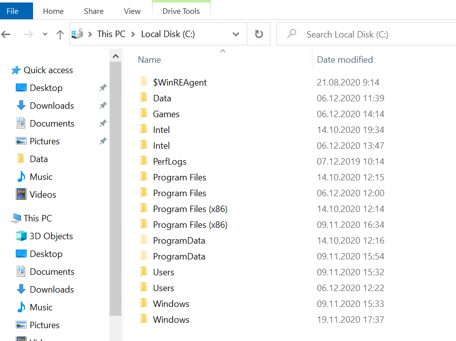 Duplicate folders incl. Windows, Users, ProgramFiles, etc. in file explorer 68555bdb-08cf-4d8e-b4cf-53dc984b0846?upload=true.png