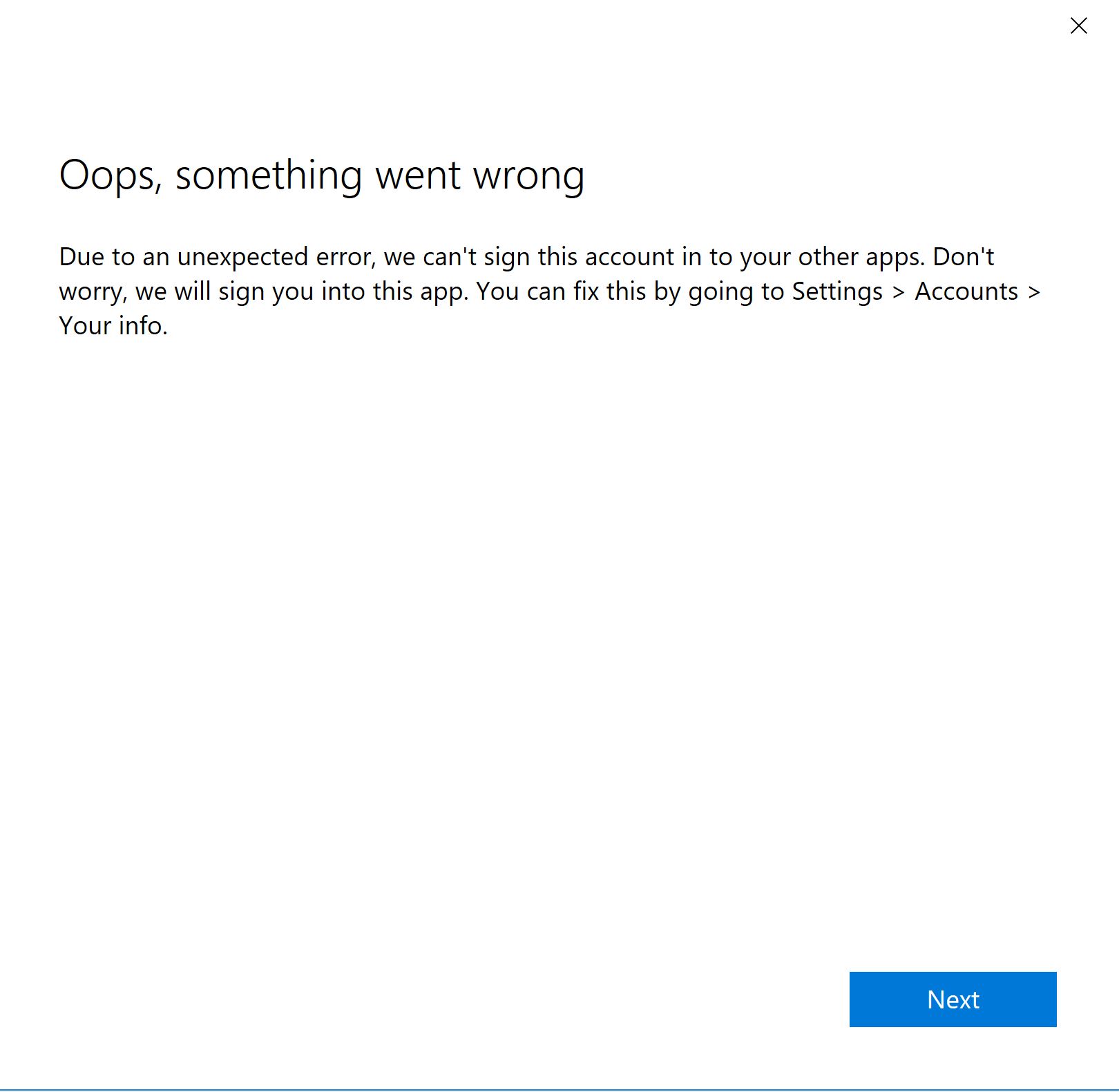 Cannot login to Microsoft Store or it's applications, i.e. Xbox.
