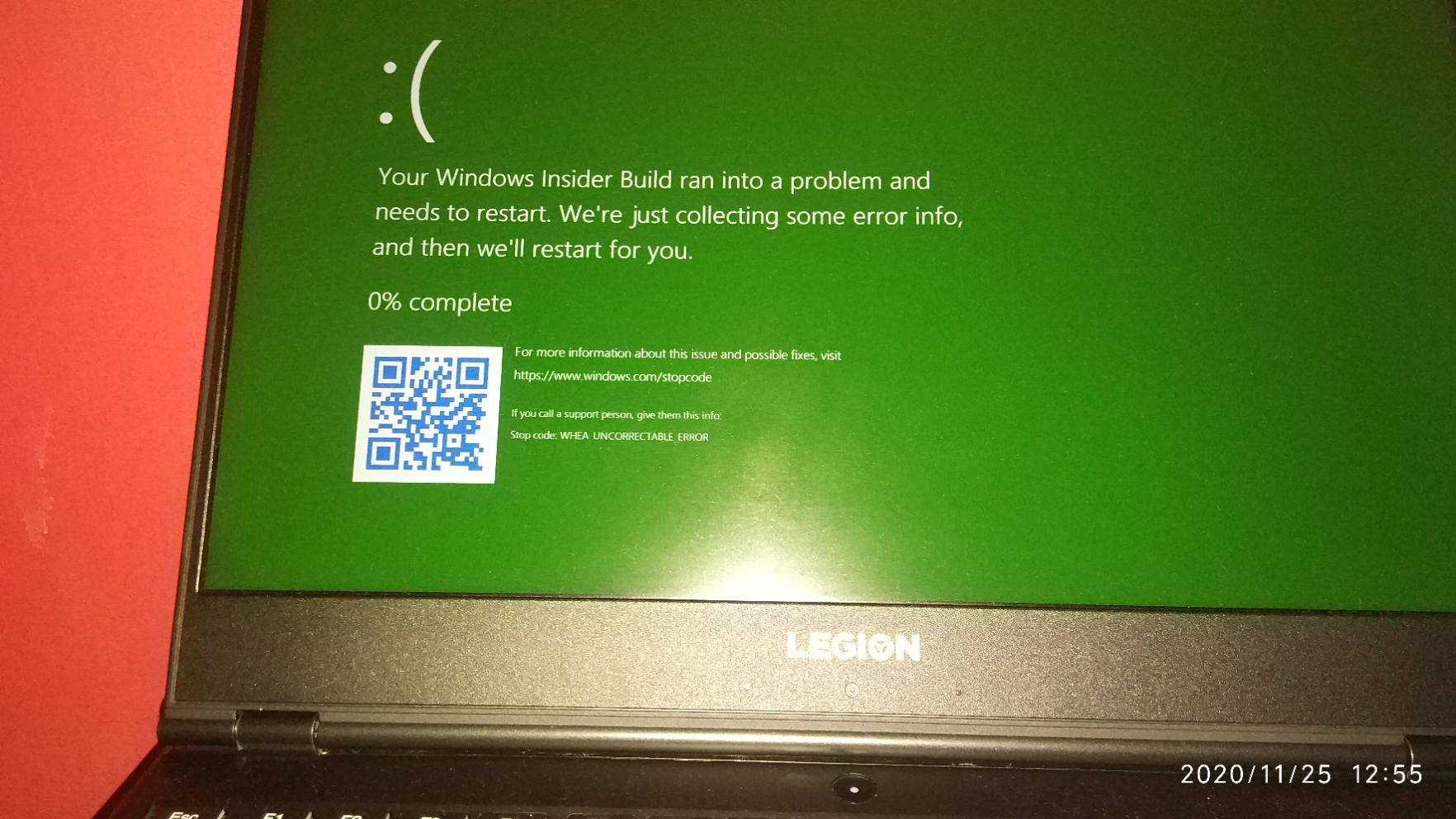 green stop code whea_uncorrectable_error and no ssd detected on rebooting 6880ddc1-3c63-4d77-b2da-ad96eb58f9c5?upload=true.jpg