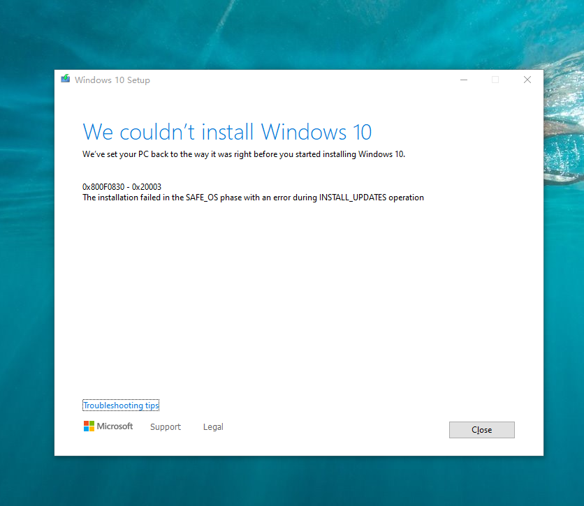 Cannot install WINDOW OS-error code 0x800F0830-0x20003 6b101185-115b-4695-9291-6d6c3831e155?upload=true.png