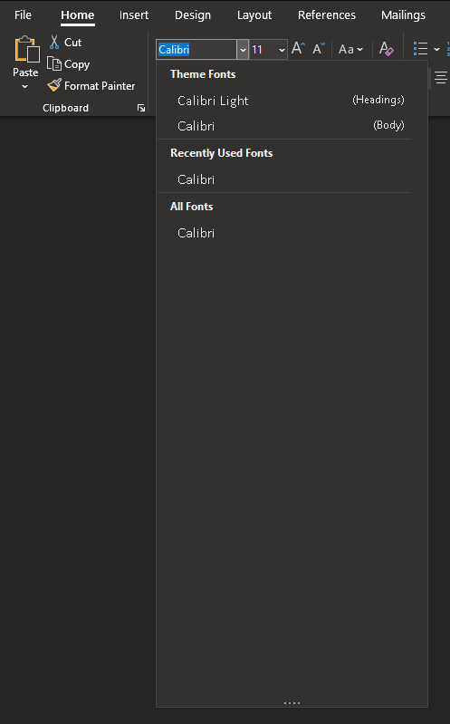 Opening Word font menu causes text to disappear 6b41ac49-6c72-47a3-b577-37c01356b0d2?upload=true.png