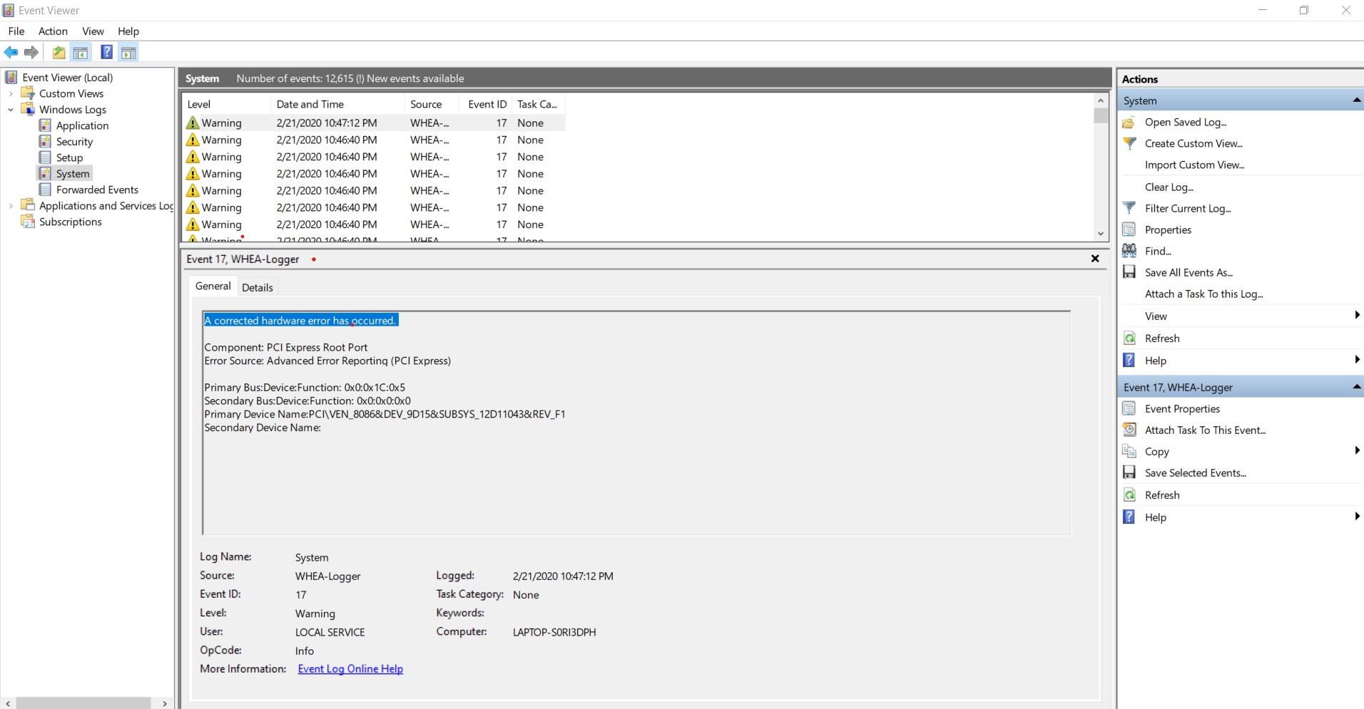 A corrected hardware error has occurred 6bc92888-e9e5-49a8-bad6-f7c624c543ef?upload=true.jpg