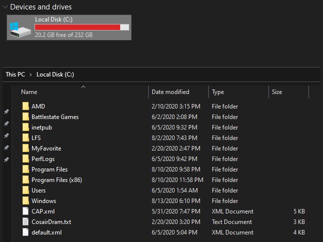How can I clear massive download files that the store broke that Apps & Features cannot find? 6d714fc3-deb7-456d-b96d-a753c2e8fd9b?upload=true.jpg