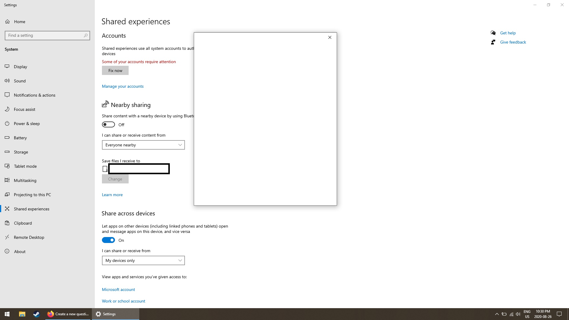 Accounts "Fix Now" feature only brings up a blank window 6d9b10aa-770c-411f-8e1e-7c795bc8cf9c?upload=true.jpg