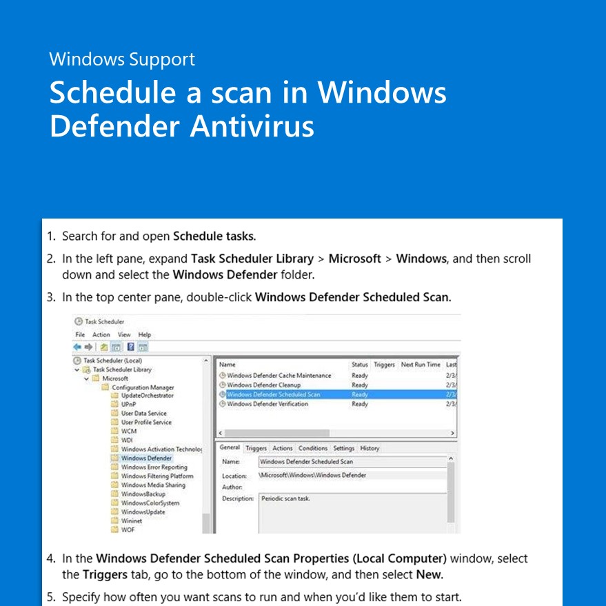 How to schedule a scan in Windows Defender Antivirus 6e28f99d-634f-479e-a605-51d5930bb4f9?upload=true.jpg