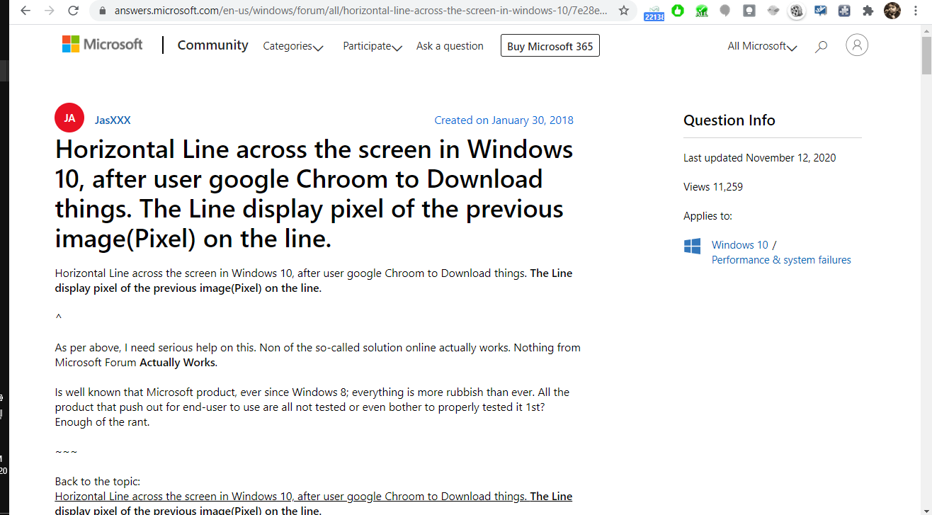 Horizontal Line across the screen in Windows 10, after using Google Chrome to Download... 6edcb8c5-ded2-4406-8959-1a95d14a992c?upload=true.png