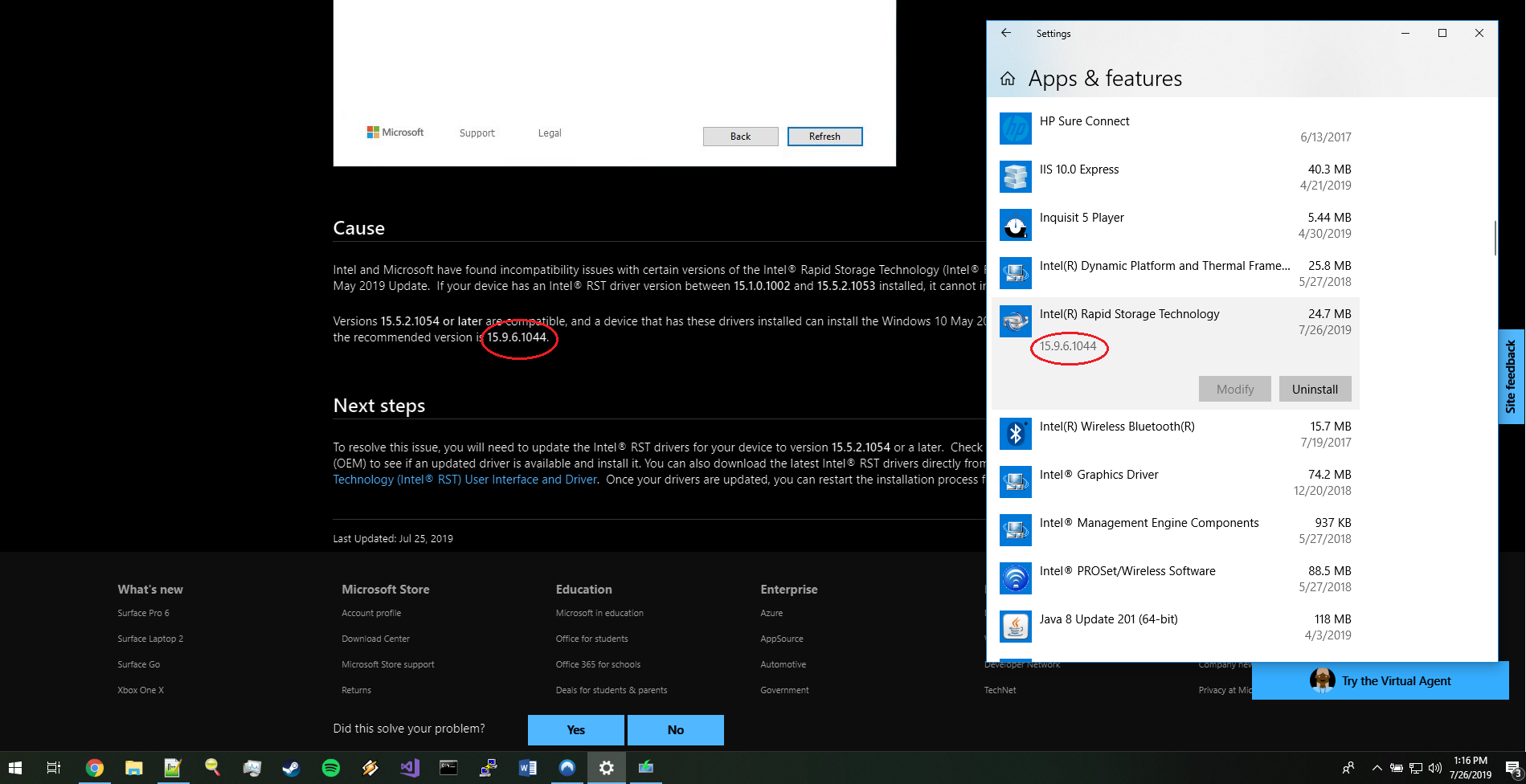 Windows 10 update fails with error about iastora.sys after upgrading to recommended Intel... 6f173d39-7020-47cc-86f4-422d4759ccf2?upload=true.png