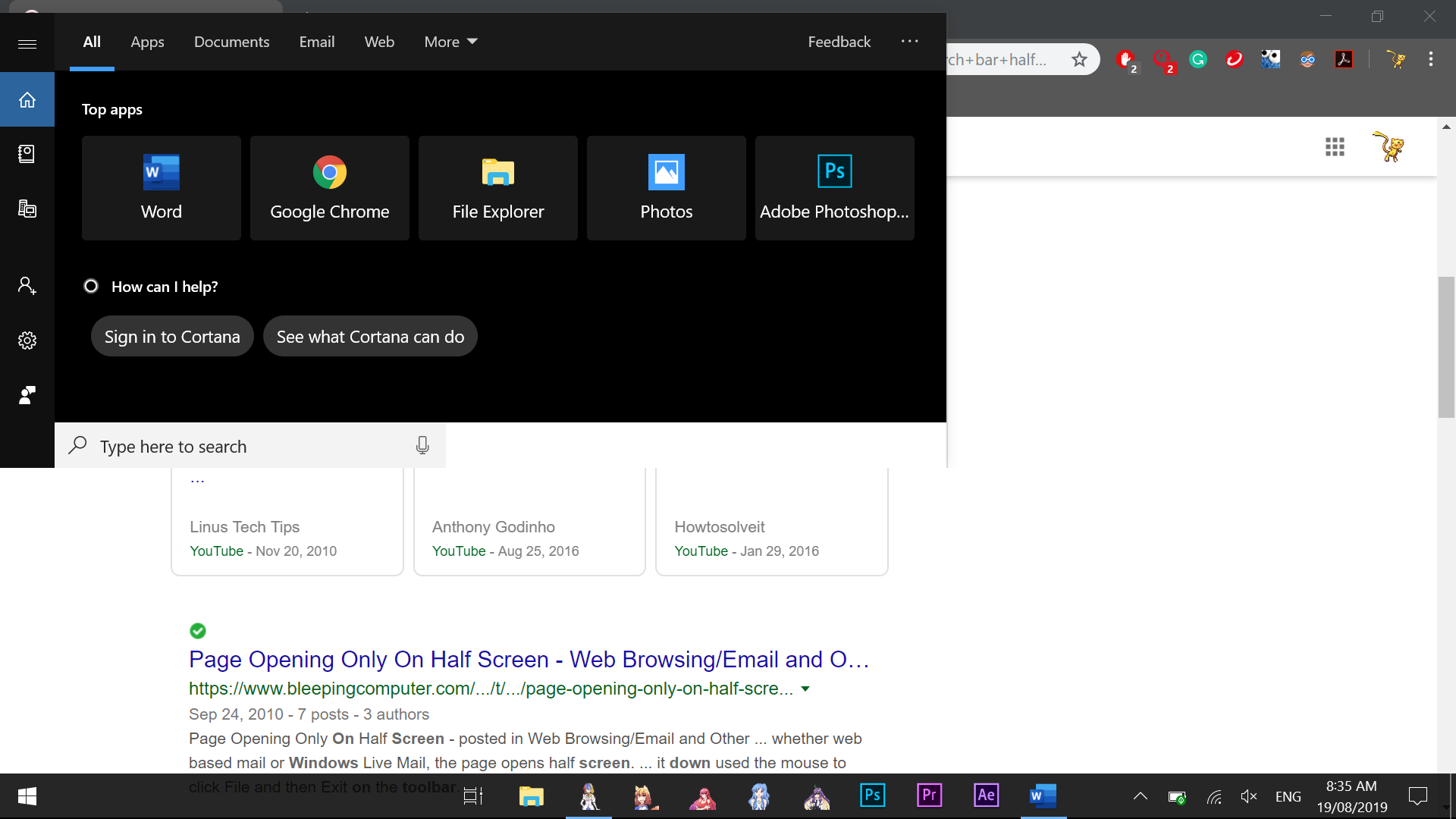 My Taskbar menu's are appearing halfway up the screen. 6f62ddc8-3b03-4512-bfa4-5e59a9095654?upload=true.png