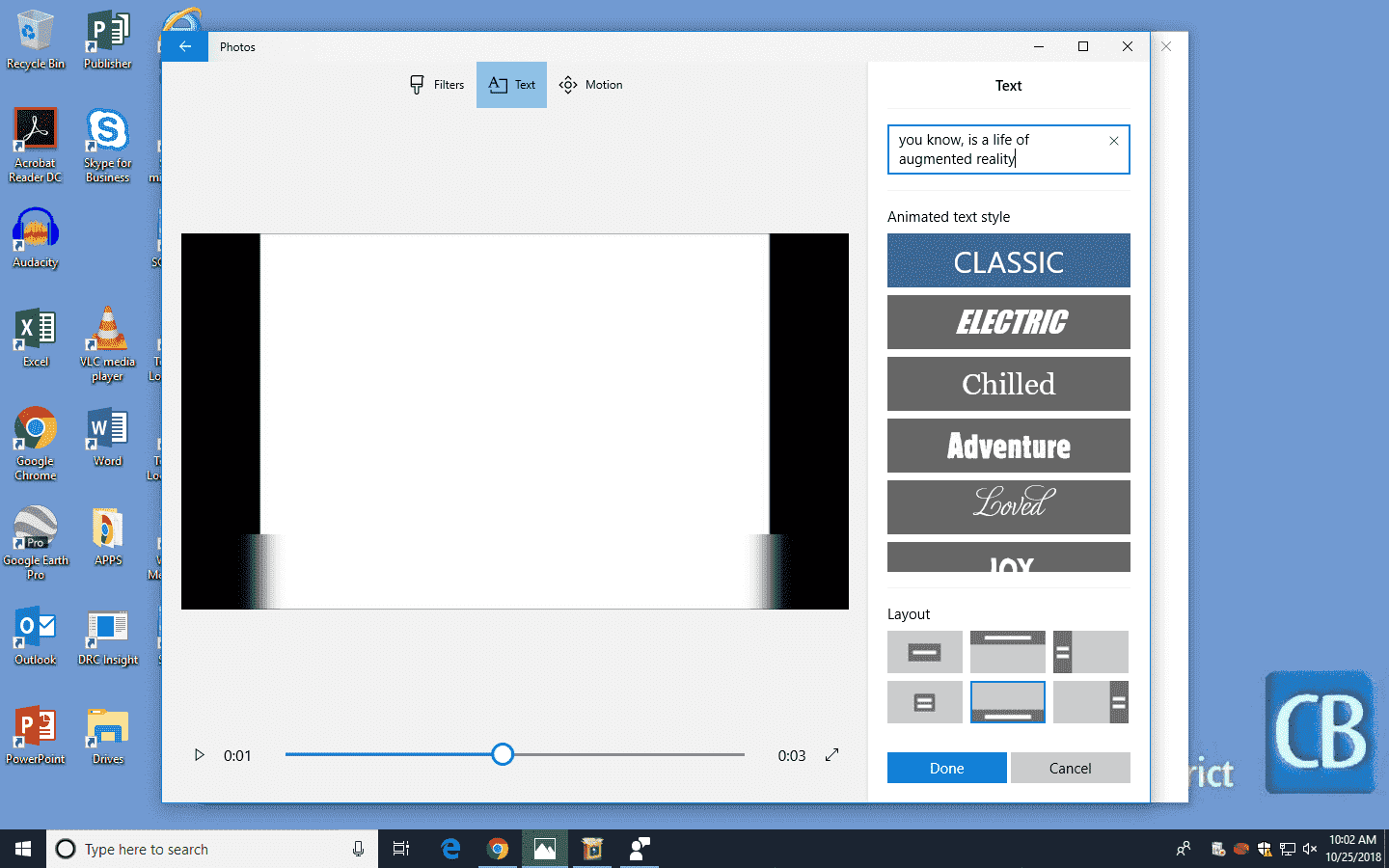 When I try to add text in the photos app to a video, the text, when it pops up, is either... 6feee1b3-ef26-4110-a00d-f202ffd42f6a?upload=true.png