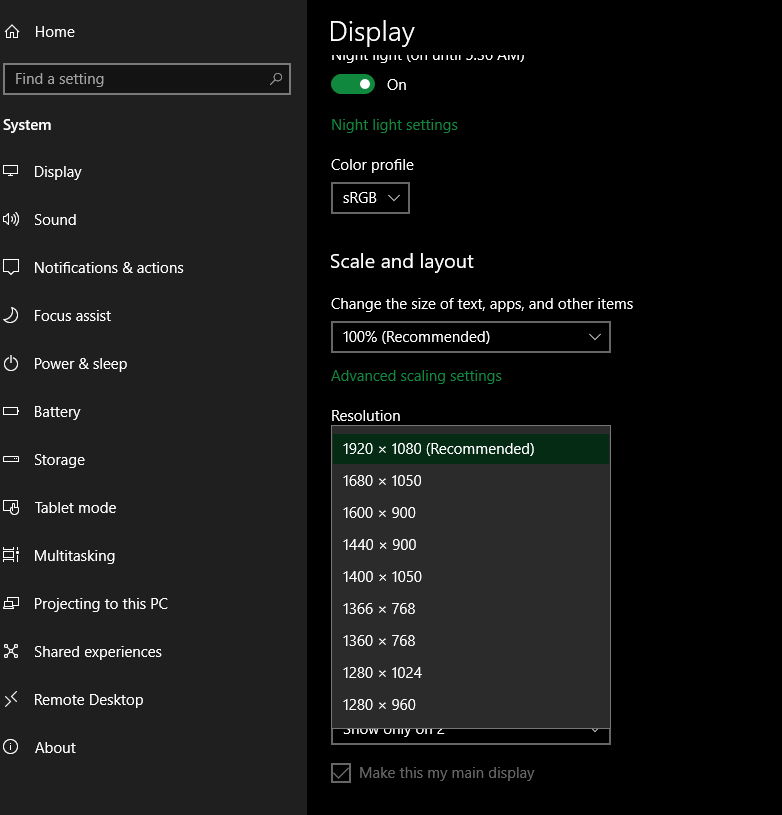 Can't select 2560x1080 resolution for ultrawide monitor with Windows 10 1909 Update 6UJ4x.png