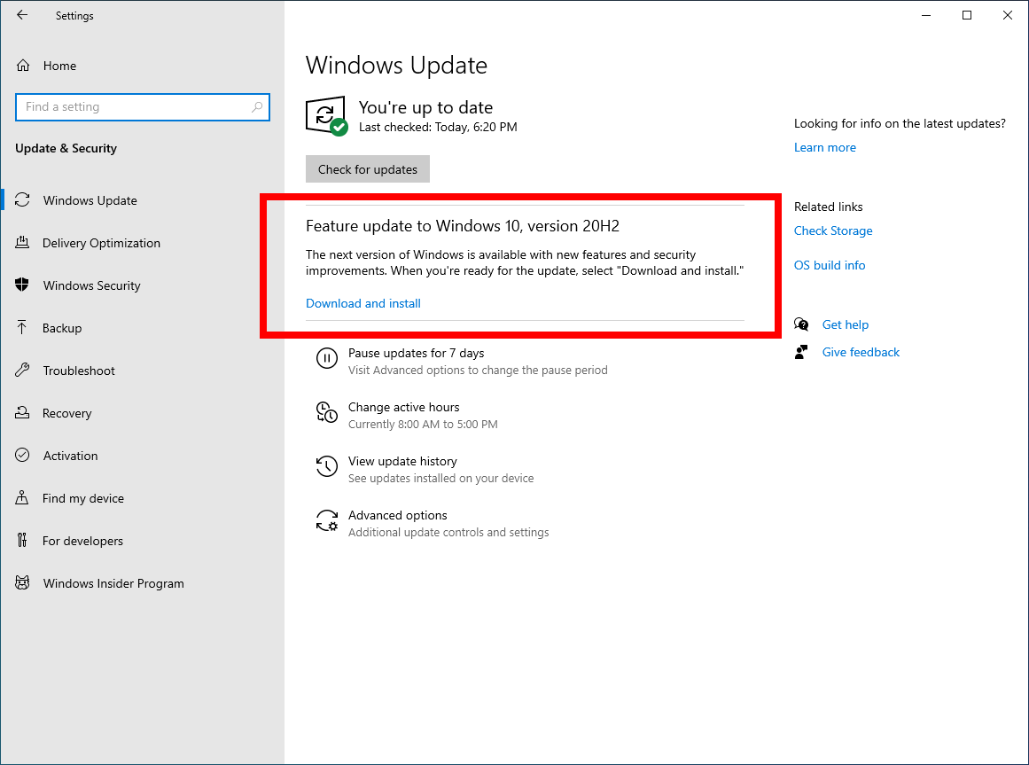 Windows 10 Insider Preview RP Channel Build 19042.508 (20H2) Sept. 18 7.png