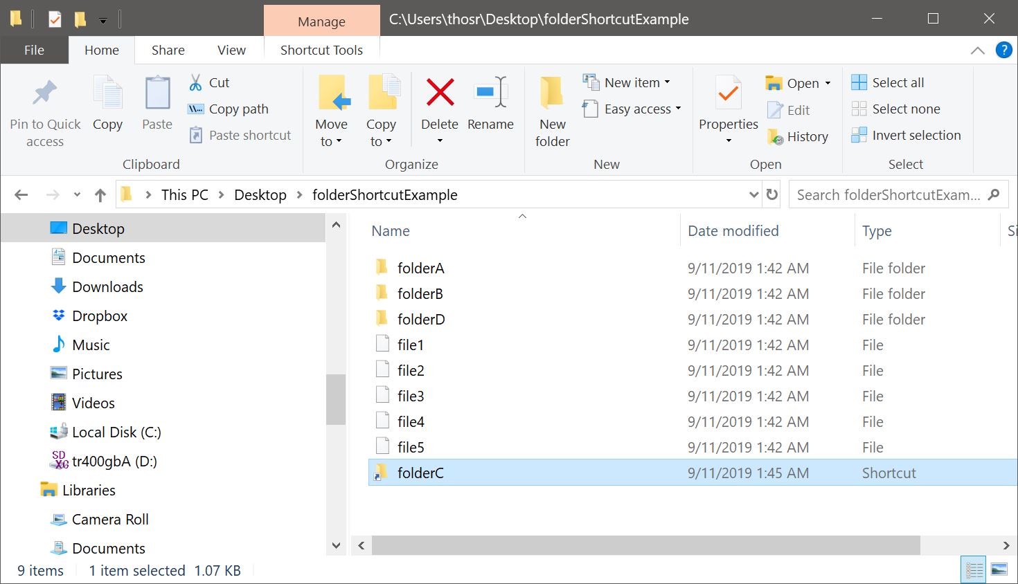 How can i make File Explorer list shortcuts to folders with the folders? 702c4d95-fe74-413c-89ac-8223f974f56f?upload=true.jpg